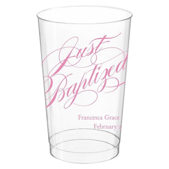 Romantic Just Baptized Clear Plastic Cups