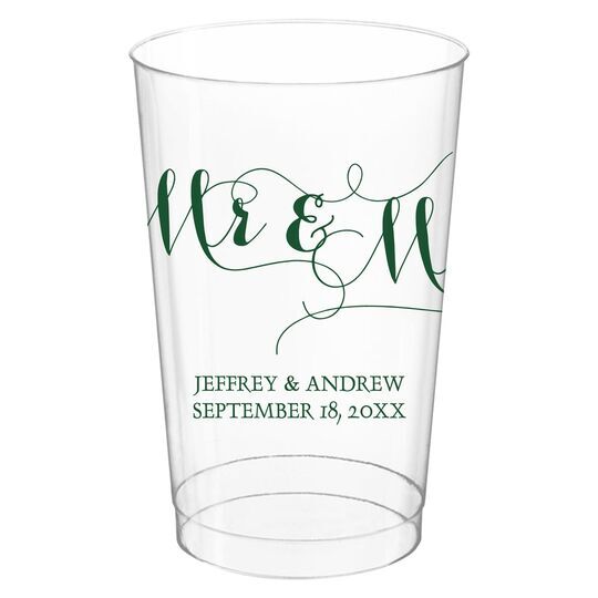 Scroll Mr & Mr Clear Plastic Cups