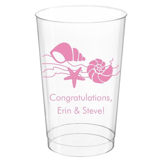 Sea Shells Clear Plastic Cups