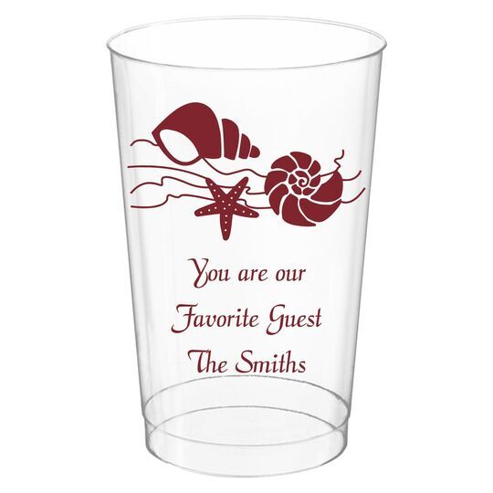 Sea Shells Clear Plastic Cups