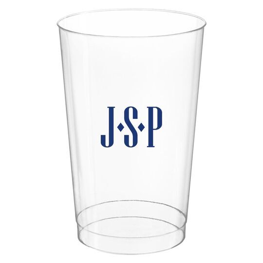 Simple 3 Initials Monogram Clear Plastic Cups