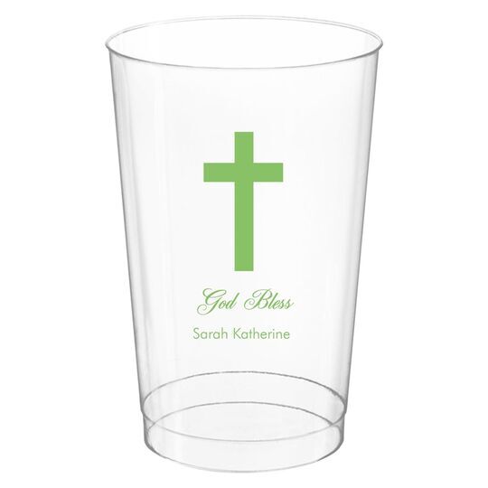 Simple Cross Clear Plastic Cups