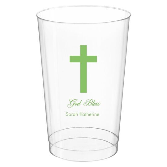 Simple Cross Clear Plastic Cups