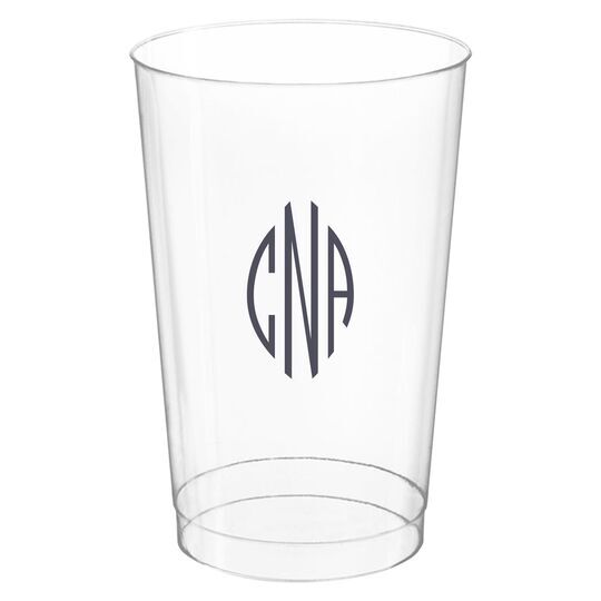 Shaped Oval Monogram Clear Plastic Cups