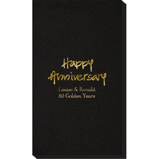 Studio Happy Anniversary Linen Like Guest Towels