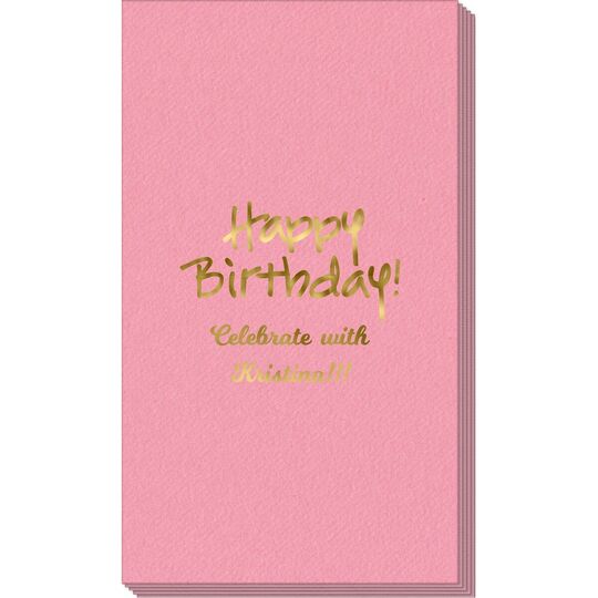 Studio Happy Birthday Linen Like Guest Towels