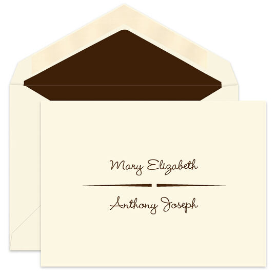 Wendy Two-Name Folded Note Cards - Raised Ink