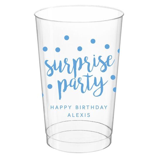 Surprise Party Confetti Dot Clear Plastic Cups