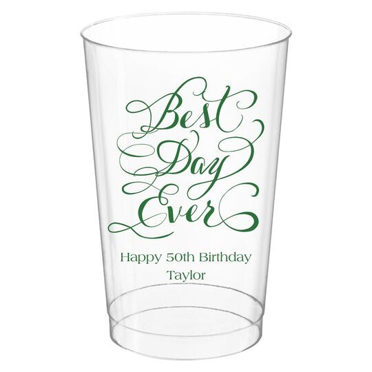 Whimsy Best Day Ever Clear Plastic Cups