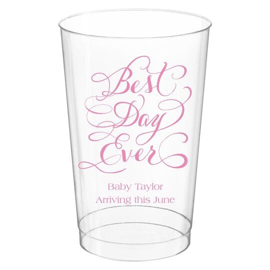 Whimsy Best Day Ever Clear Plastic Cups