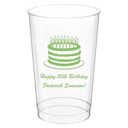 Sophisticated Birthday Cake Clear Plastic Cups