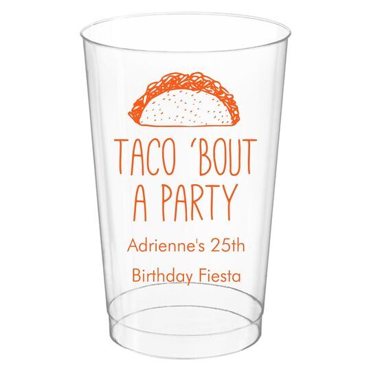 Taco Bout A Party Clear Plastic Cups