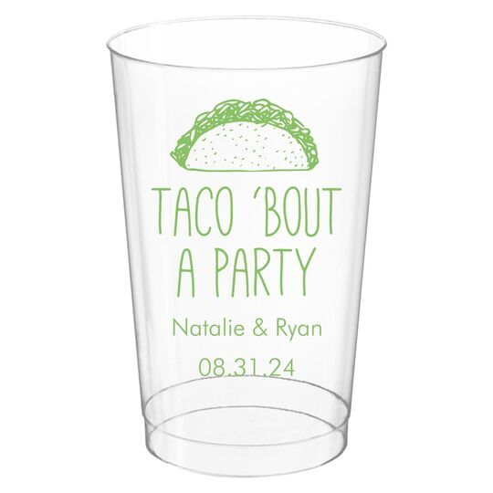 Taco Bout A Party Clear Plastic Cups