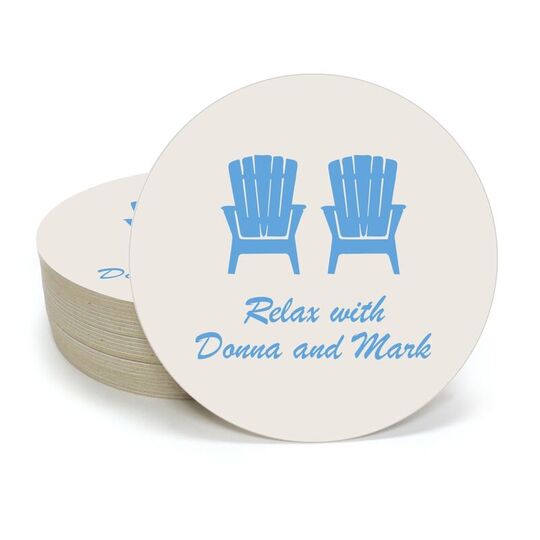 Adirondack Chairs Round Coasters