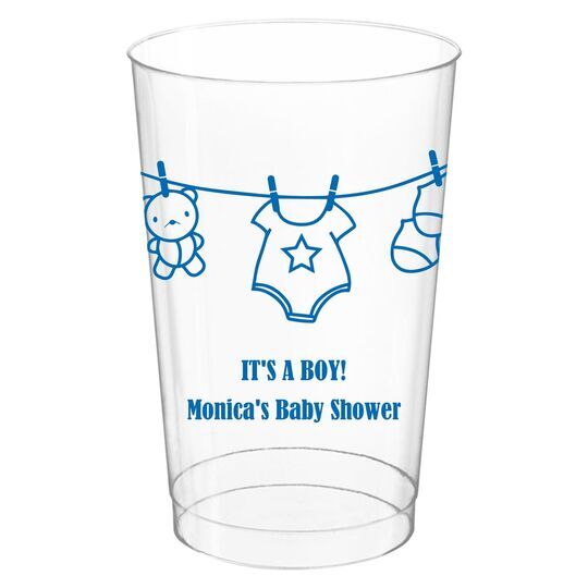 Teddy Bear Clothesline Clear Plastic Cups