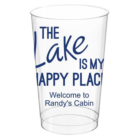 The Lake is My Happy Place Clear Plastic Cups