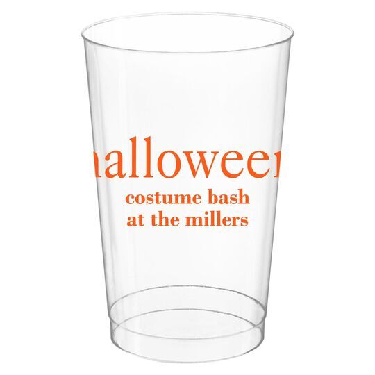 Big Word Halloween Clear Plastic Cups