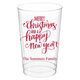Hand Lettered Merry Christmas and Happy New Year Clear Plastic Cups Image 1 of 2