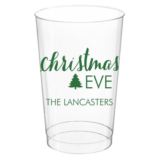 Elegant Christmas Eve Clear Plastic Cups