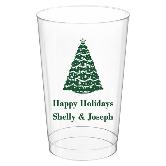 Christmas Tree Clear Plastic Cups