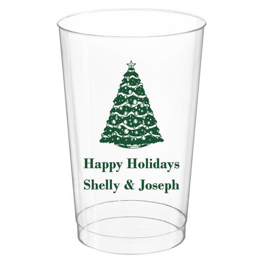 Christmas Tree Clear Plastic Cups