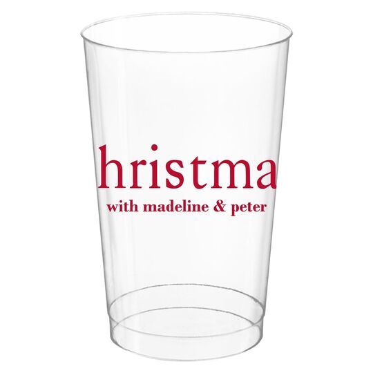 Big Word Christmas Clear Plastic Cups