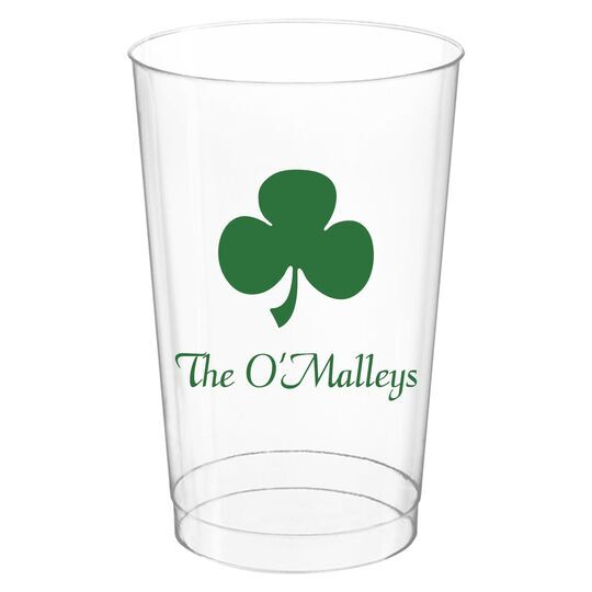 Three Leaf Shamrock Clear Plastic Cups