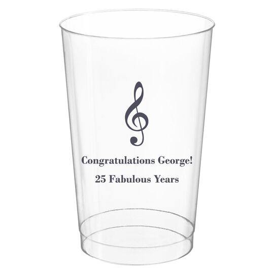 Treble Clef Clear Plastic Cups