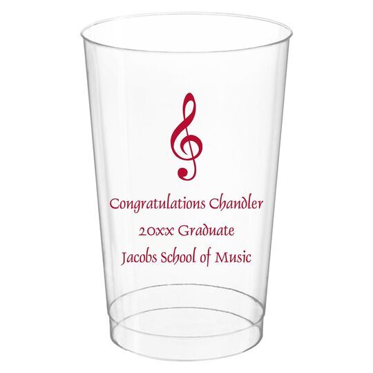 Treble Clef Clear Plastic Cups