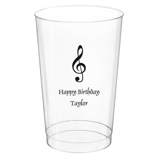 Treble Clef Clear Plastic Cups