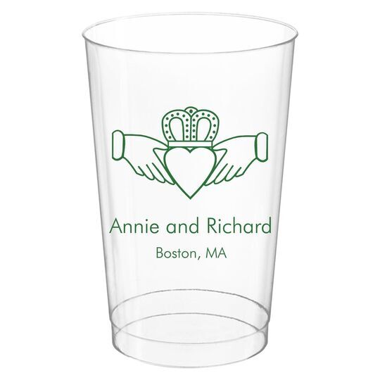 Traditional Irish Claddaugh Clear Plastic Cups