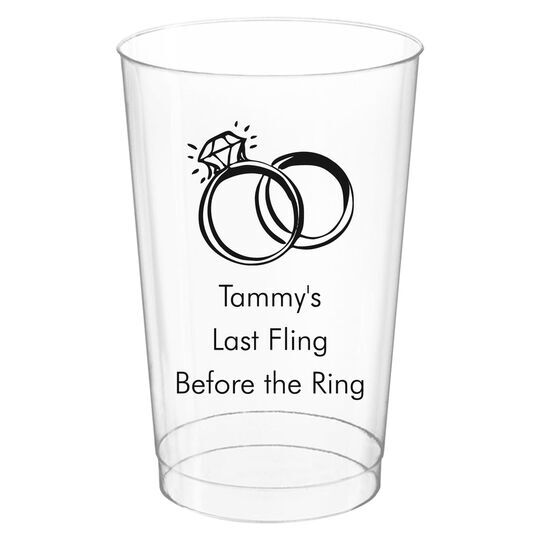 Wedding Rings Clear Plastic Cups