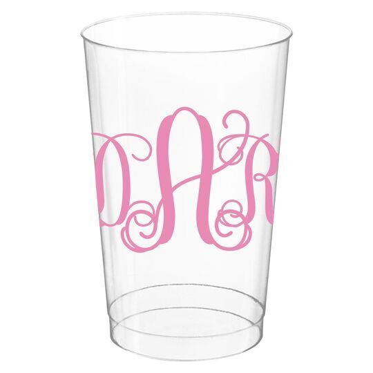 Vine Monogram Clear Plastic Cups