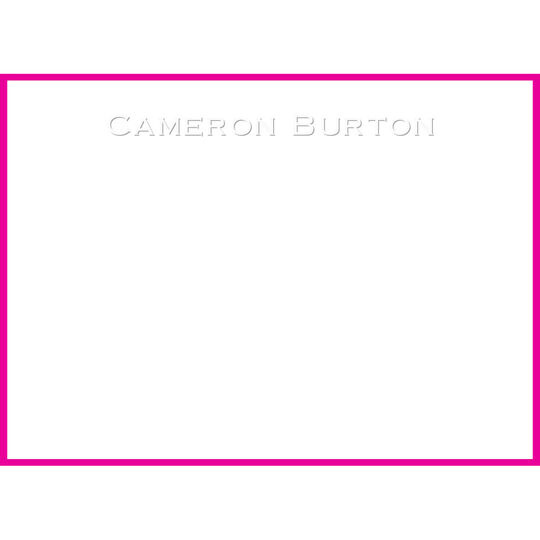 Triple Thick Bordered Embossed Board Room Flat Note Cards - Embossed