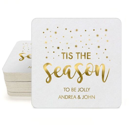 Tis The Season Square Coasters