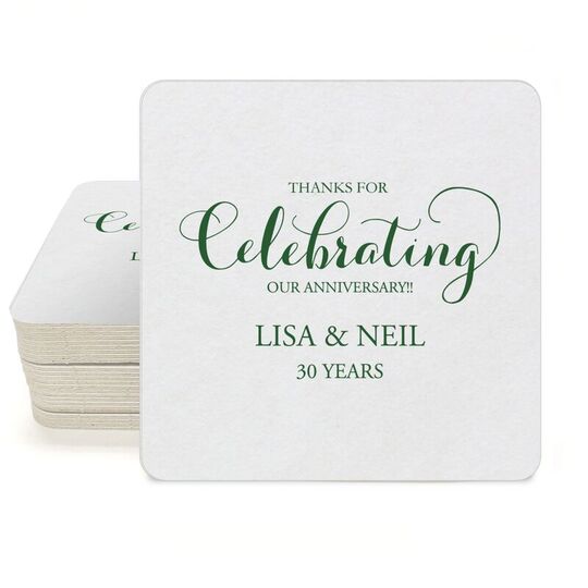 Thanks For Celebrating Any Event Square Coasters