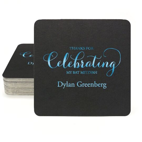 Thanks For Celebrating Any Event Square Coasters