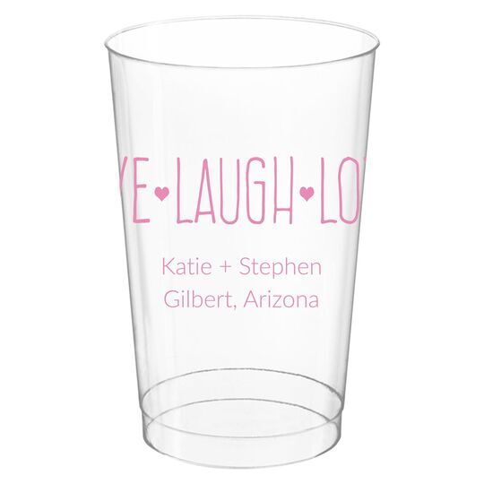 Live Laugh Love Clear Plastic Cups