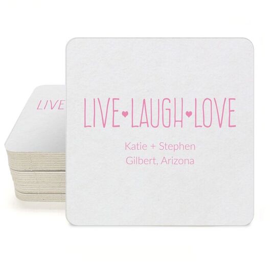 Live Laugh Love Square Coasters