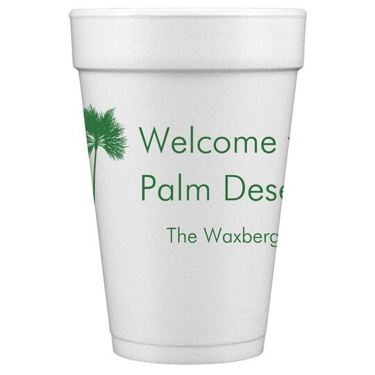 Palm Leaf Cups, Personalized Frosted Cups, Monogrammed