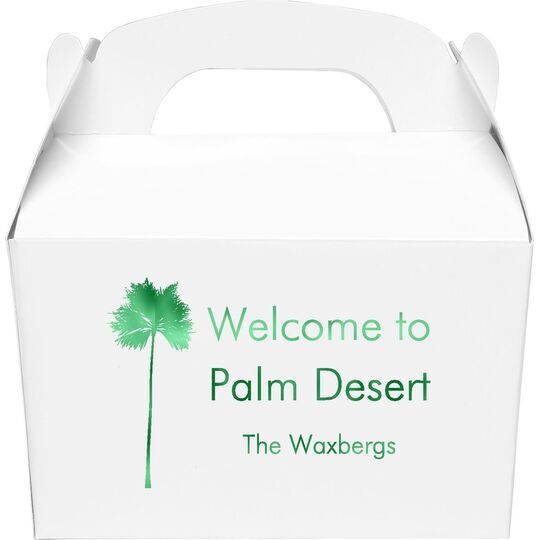 Palm Tree Silhouette Gable Favor Boxes