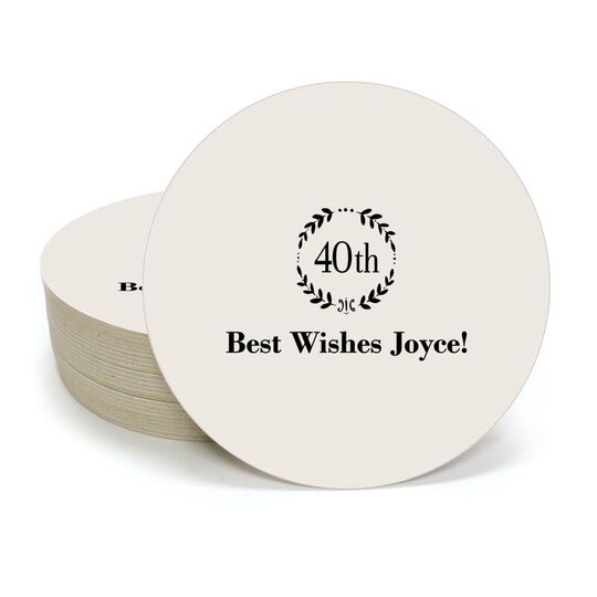 40th Wreath Round Coasters