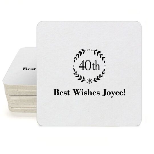 40th Wreath Square Coasters