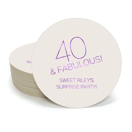 40 & Fabulous Round Coasters