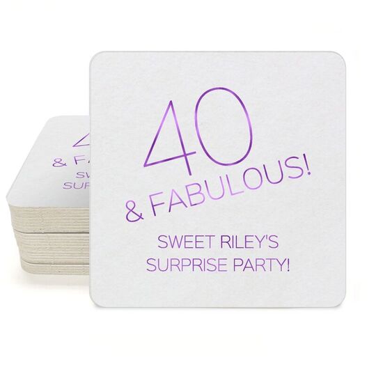 40 & Fabulous Square Coasters