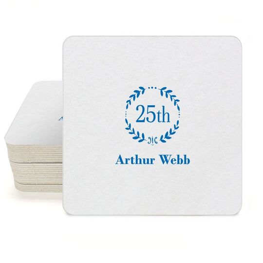 25th Wreath Square Coasters