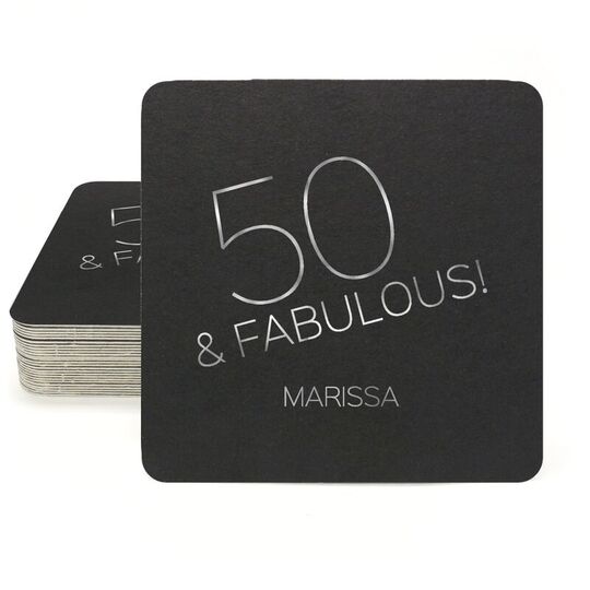 50 & Fabulous Square Coasters