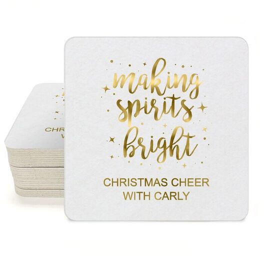 Making Spirits Bright Square Coasters