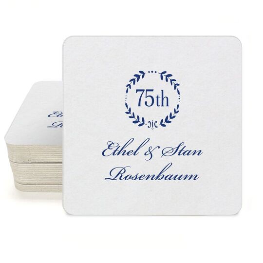 75th Wreath Square Coasters