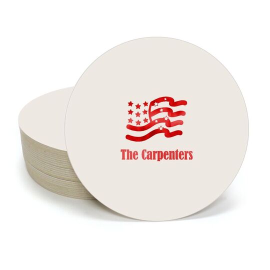 American Flag Round Coasters